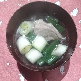 長ねぎと豚肉のスープ